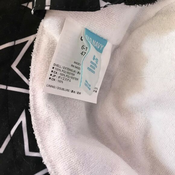 Old Navy Girls Boys Swim Hat Size 6-12 Months‎ Black White Stars Bucket NEW - Picture 3 of 5